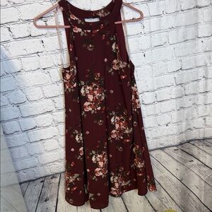 Women’s Altar'd State burgundy floral print midi dress in a size Medium.